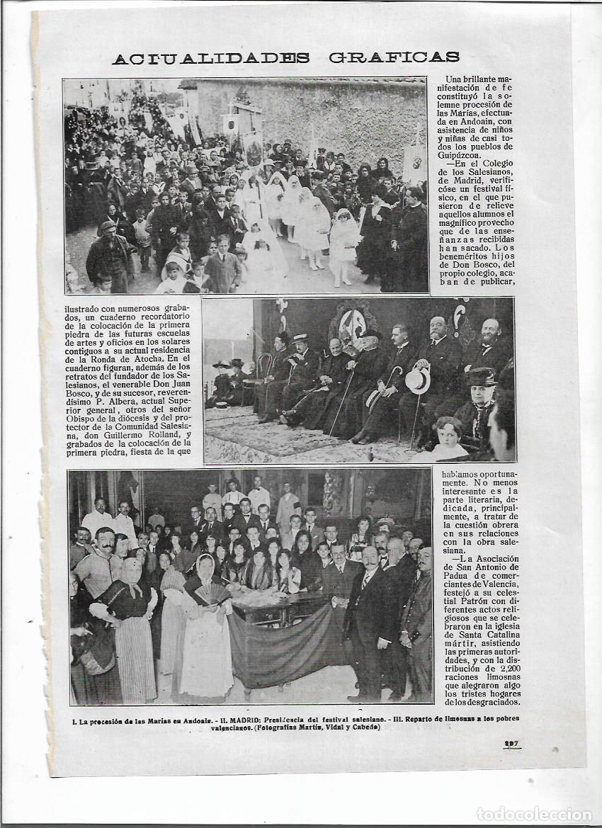 Collezionismo: A&Ntilde;O 1918 RECORTE PRENSA ANDOAIN PROCESION DE LAS MARIAS ASISTENCIA NI&Ntilde;OS DE LOS PUEBLOS DE GUIPUZCOA