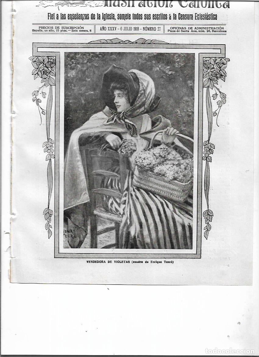 Collezionismo: A&Ntilde;O 1918 RECORTE PRENSA PINTURA REPRODUCCION CUADRO VENDEDORA DE VIOLETAS ENRIQUE TENRE