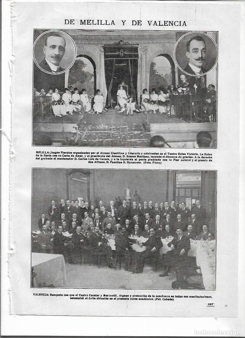 Collezionismo: A&Ntilde;O 1918 RECORTE PRENSA MELILLA JUEGOS FLORALES ATENEO CIENTIFICO LITERARIO TEATRO REINA VICTORIA