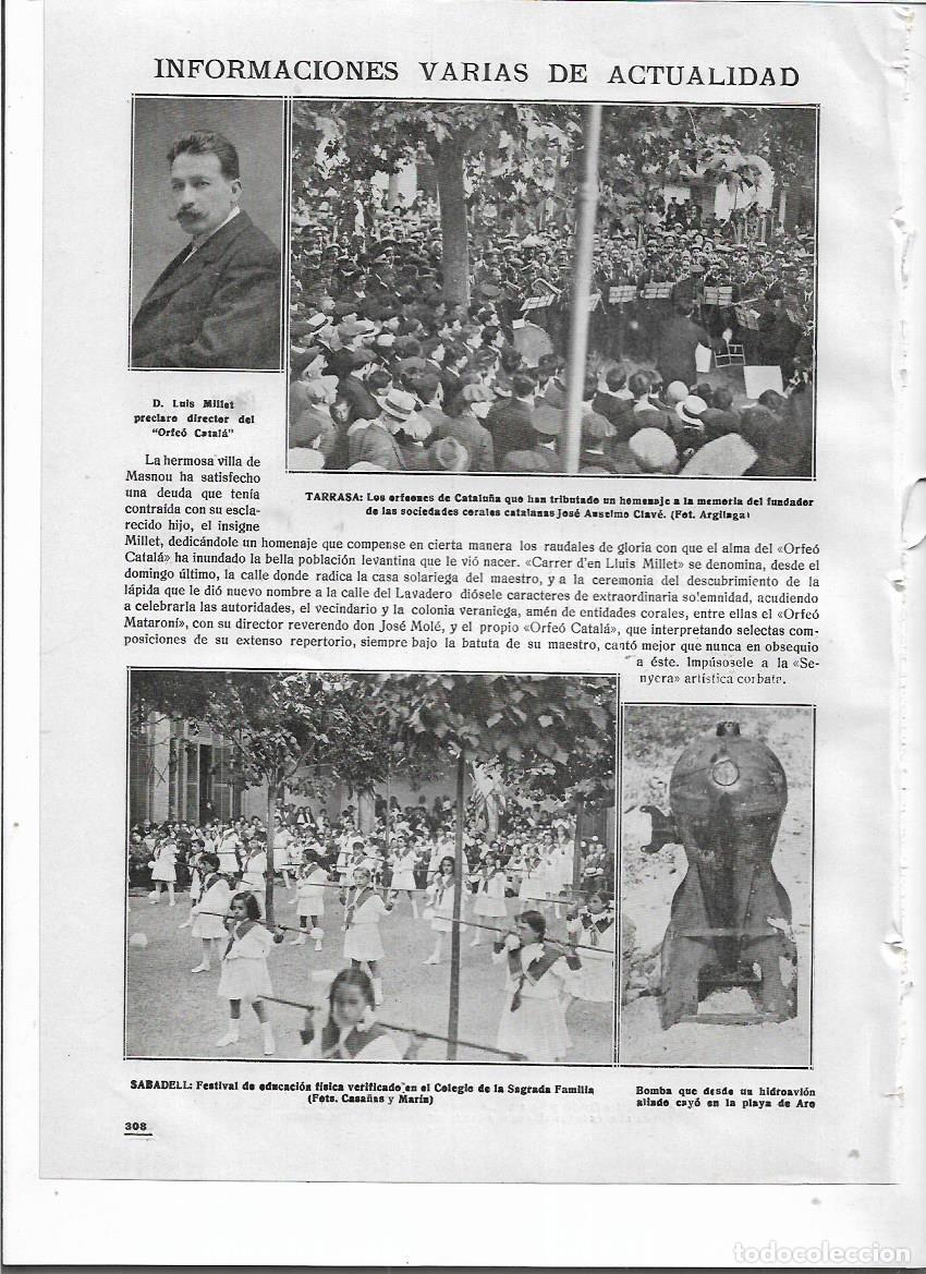Collezionismo: A&Ntilde;O 1918 RECORTE PRENSA EL MASNOU HOMENAJE LLUIS MILLET DIRECTOR ORFEO CATALA CALLE CON SU NOMBRE