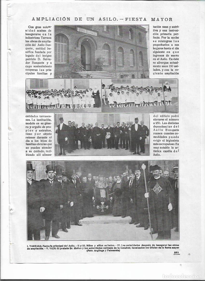 Collezionismo: A&Ntilde;O 1918 RECORTE PRENSA TERRASSA ASILO BUSQUETS EDIFICIO NI&Ntilde;OS INAUGURACION OBRAS DE AMPLIACION