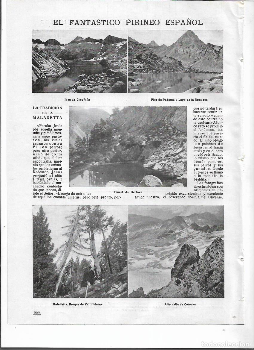 Colecionismo: A&Ntilde;O 1918 RECORTE PRENSA PIRINEO LA MALADETTA IVAN DE CREGUE&Ntilde;A LAGO DE LA RENCLUSA
