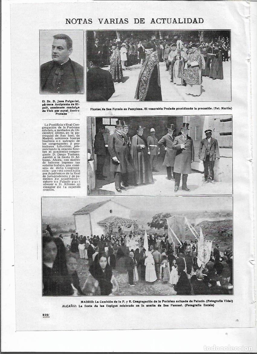Colecionismo: A&Ntilde;O 1918 RECORTE PRENSA ALCA&Ntilde;IZ FIESTA DE LAS ESPIGAS EN LA ERMITA DE SAN PASCUAL