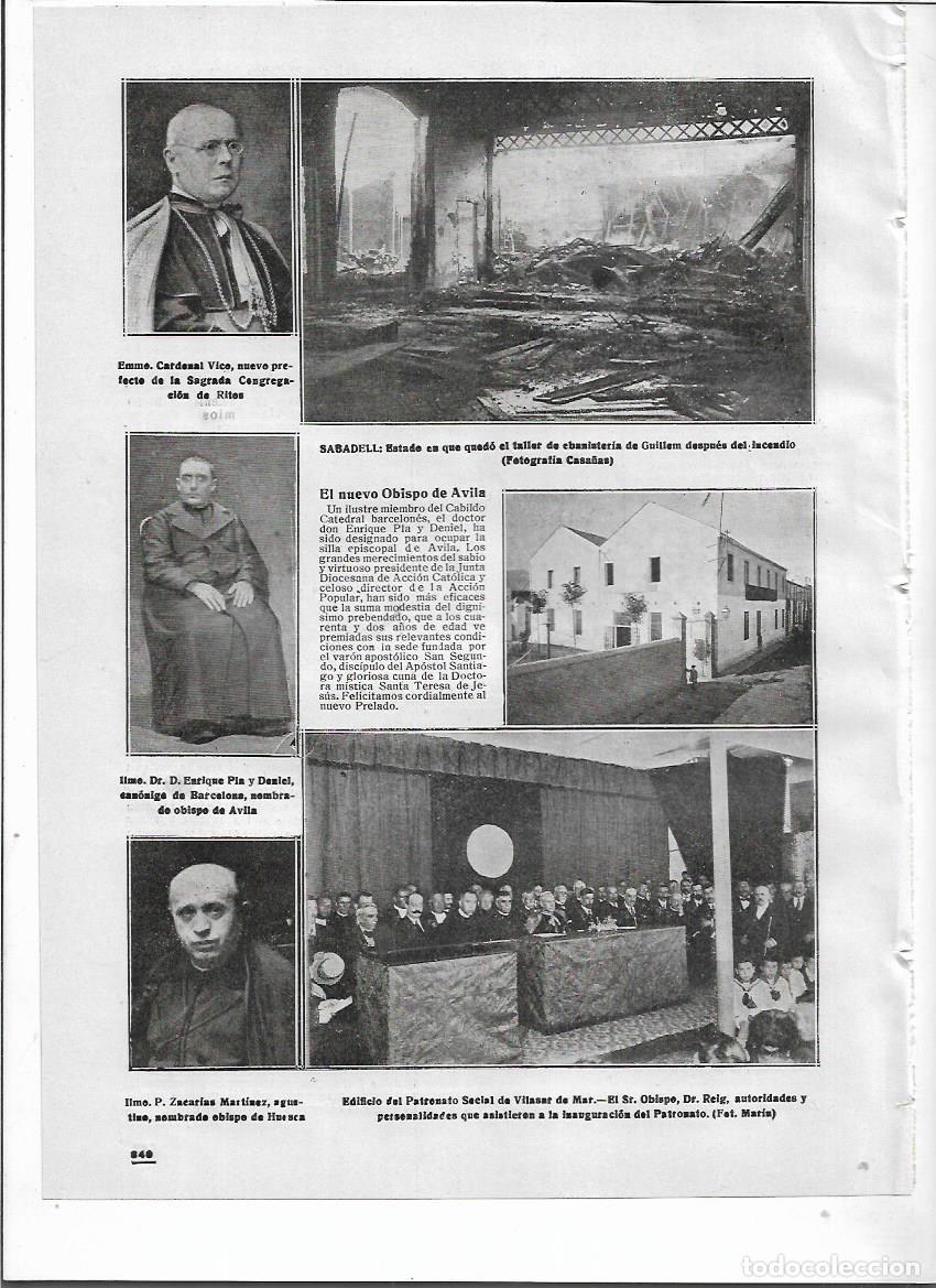 Colecionismo: A&Ntilde;O 1918 RECORTE PRENSA EDIFICIO DEL PATRONATO SOCIAL DE VILASSAR DE MAR INAUGURACION AUTORIDADES