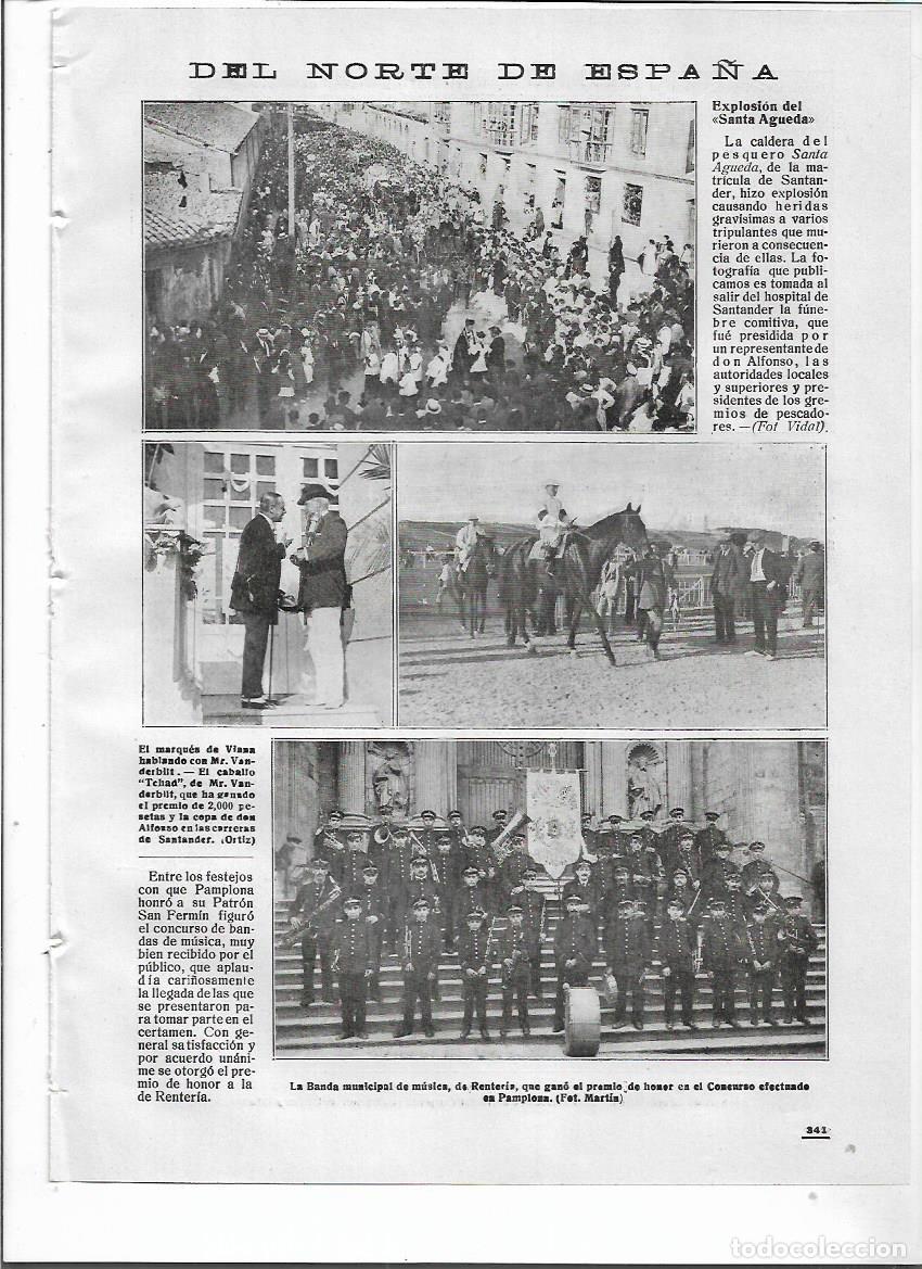 Colecionismo: A&Ntilde;O 1918 RECORTE PRENSA BANDA MUNICIPAL MUSICA DE RENTERIA PREMIO HONOR CONCURSO DE PAMPLONA