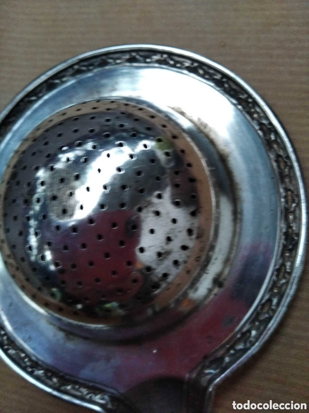 Coleccionismo: Colador antiguo de plata - Foto 4