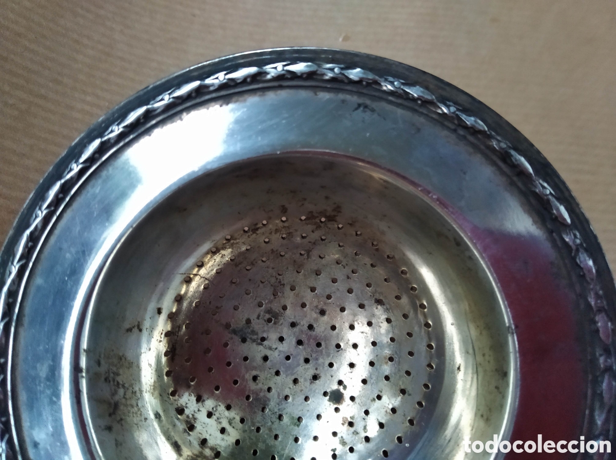 Coleccionismo: Colador antiguo de plata - Foto 5