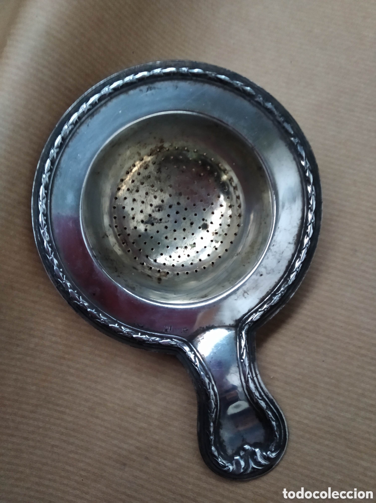 Coleccionismo: Colador antiguo de plata - Foto 1