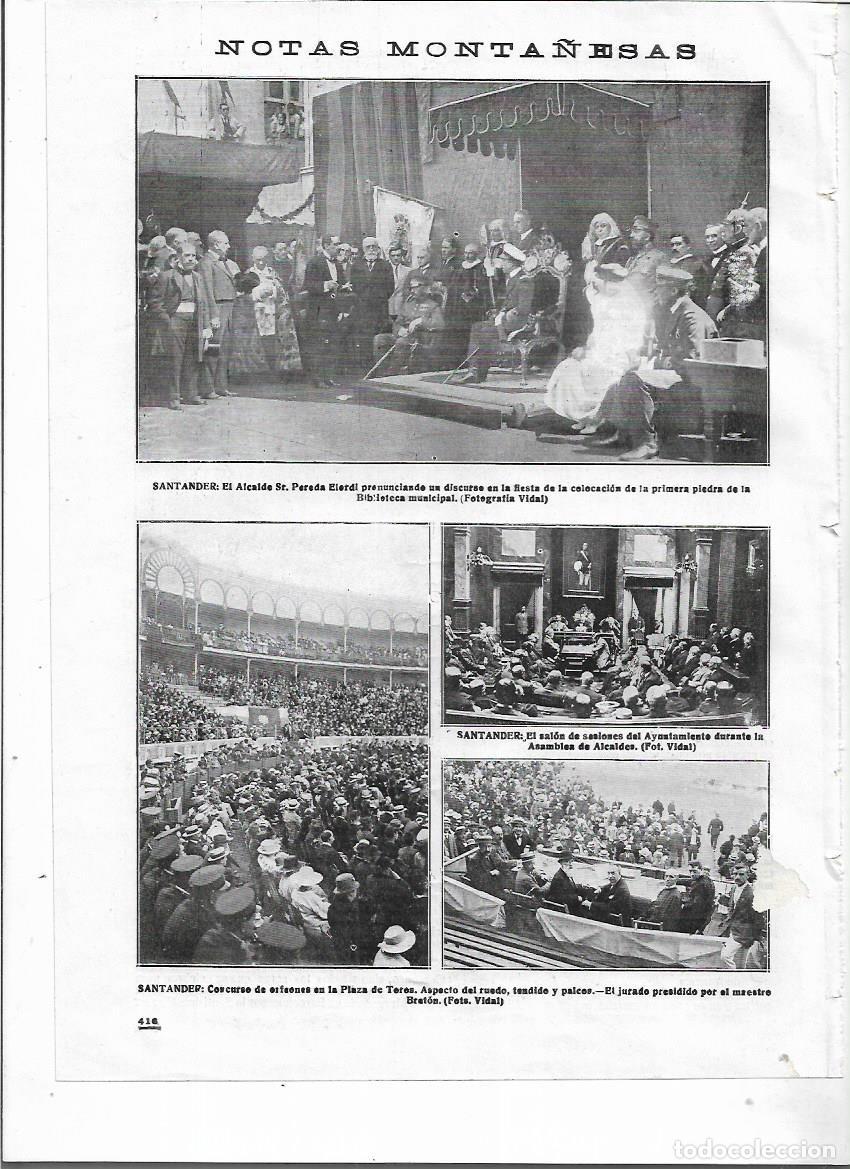Colecionismo: A&Ntilde;O 1918 RECORTE PRENSA SANTANDER COLOCACION PRIMERA PIEDRA DE LA BIBLIOTECA MUNICIPAL
