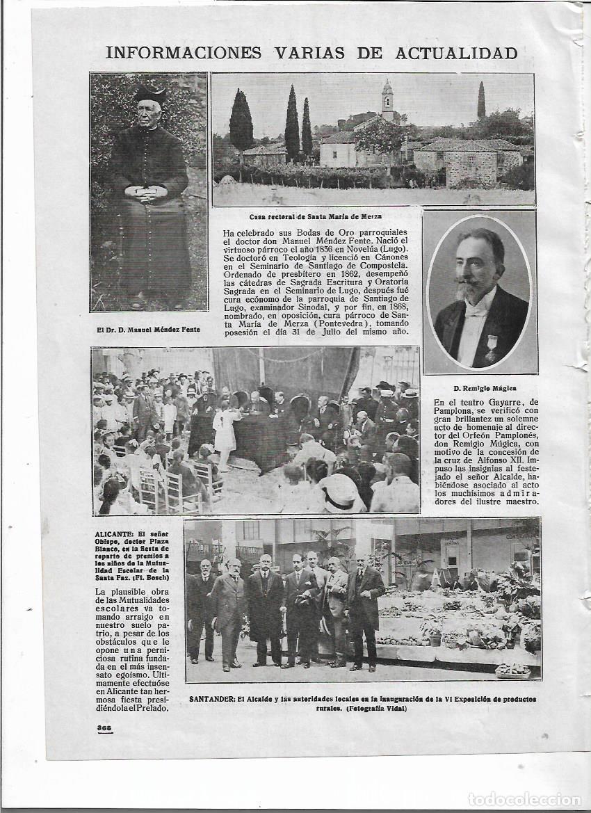 Colecionismo: A&Ntilde;O 1918 RECORTE PRENSA SANTA MARIA DE MERZA BODAS PARROQUIALES PARROCO MANUEL MENDEZ FENTE