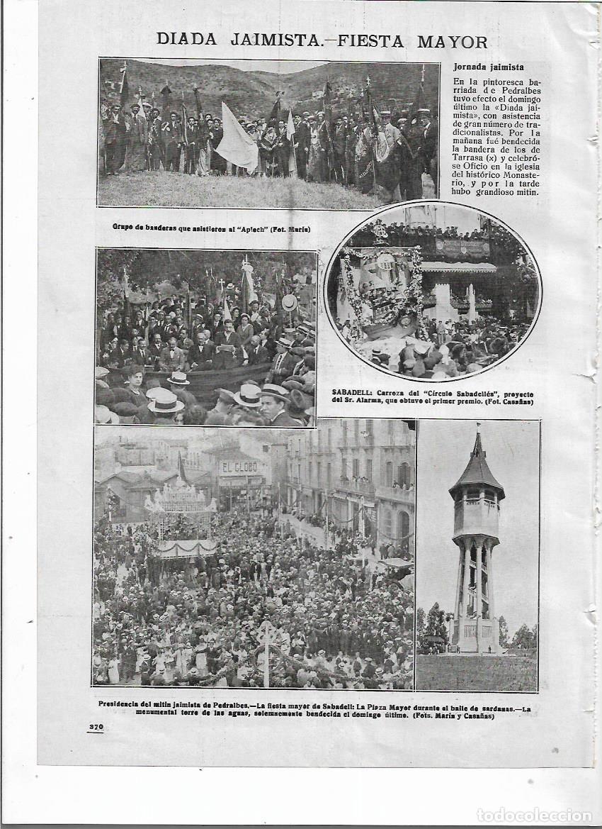 Colecionismo: A&Ntilde;O 1918 RECORTE PRENSA SABADELL FIESTA MAYOR FESTA MAJOR BALLADA SARDANAS PLAZA