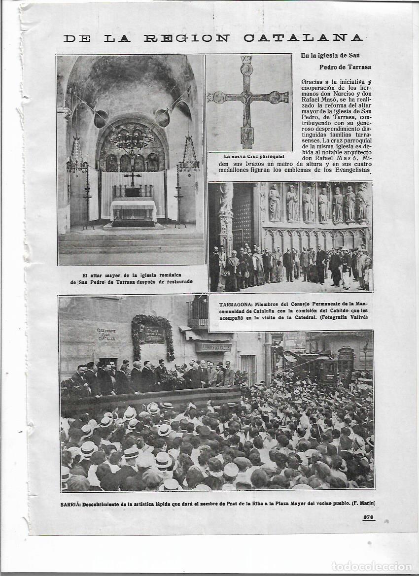 Colecionismo: A&Ntilde;O 1918 RECORTE PRENS SARRIA BARCELONA LAPIDA NOMBRE PRAT DE LA RIBA A LA PLAZA MAYOR MUCHO PUBLICO