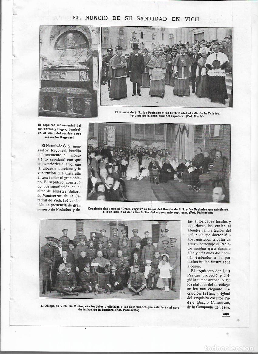 Colecionismo: A&Ntilde;O 1918 RECORTE PRENSA EL NUNCIO DE SU SANTIDAD EN VIC ORFEO VIGATA