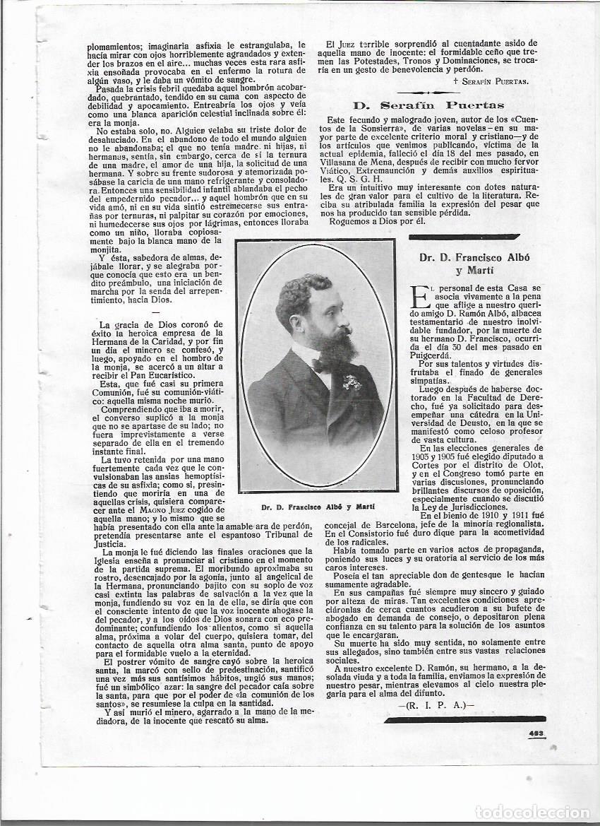 Coleccionismo: A&Ntilde;O 1918 RECORTE PRENSA MUERTE DE FRANCISCO ALBO MARTI