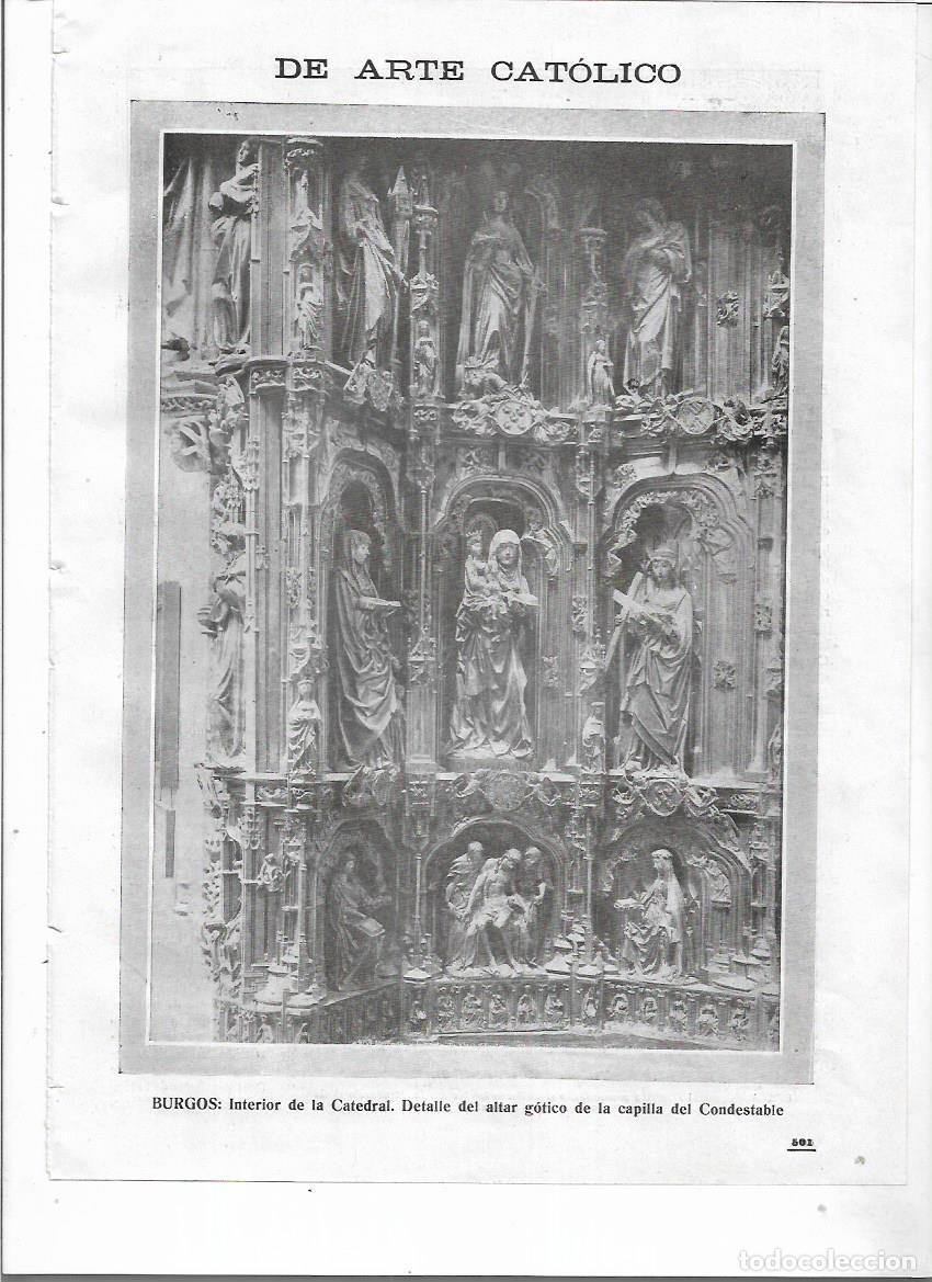 Coleccionismo: A&Ntilde;O 1918 RECORTE PRENSA ARTE CATOLICO BURGOS ALTAR GOTICO CAPILLA DEL CONDESTABLE CATEDRAL