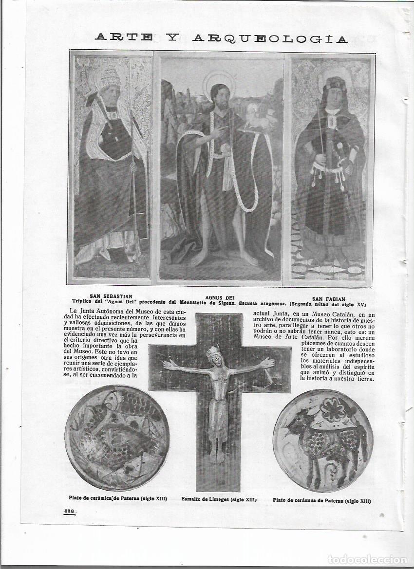 Coleccionismo: A&Ntilde;O 1918 RECORTE PRENSA ARTE TRIPTICO DEL AGNUS DEI DEL MONASTERIO DE SIGENA ESCUELA ARAGONESA S XV