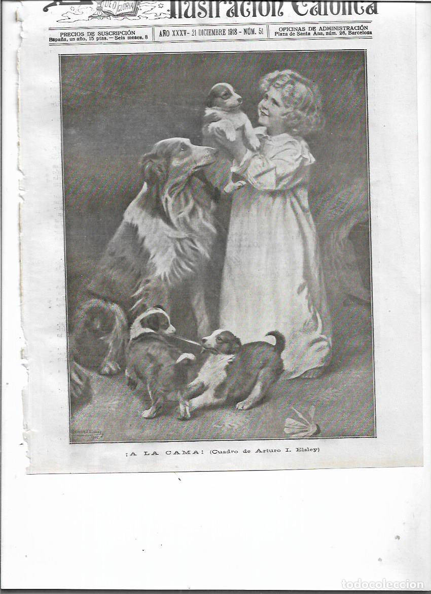 Sammelleidenschaft Papier: A&Ntilde;O 1918 RECORTE PRENSA PINTURA REPRODUCCION CUADRO A LA CAMA ARTURO ELSEY