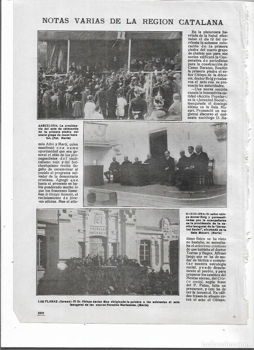 Collezionismo: A&Ntilde;O 1918 RECORTE PRENSA LAS PLANAS LES PLANES GIRONA INAUGURACION ESCUELAS NACIONALES