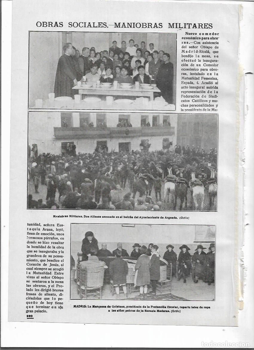 Sammelleidenschaft Papier: A&Ntilde;O 1918 RECORTE PRENSA ARGANDA MANIOBRAS MILITARES DON ALFONSO EN EL BALCON DEL AYUNTAMIENTO