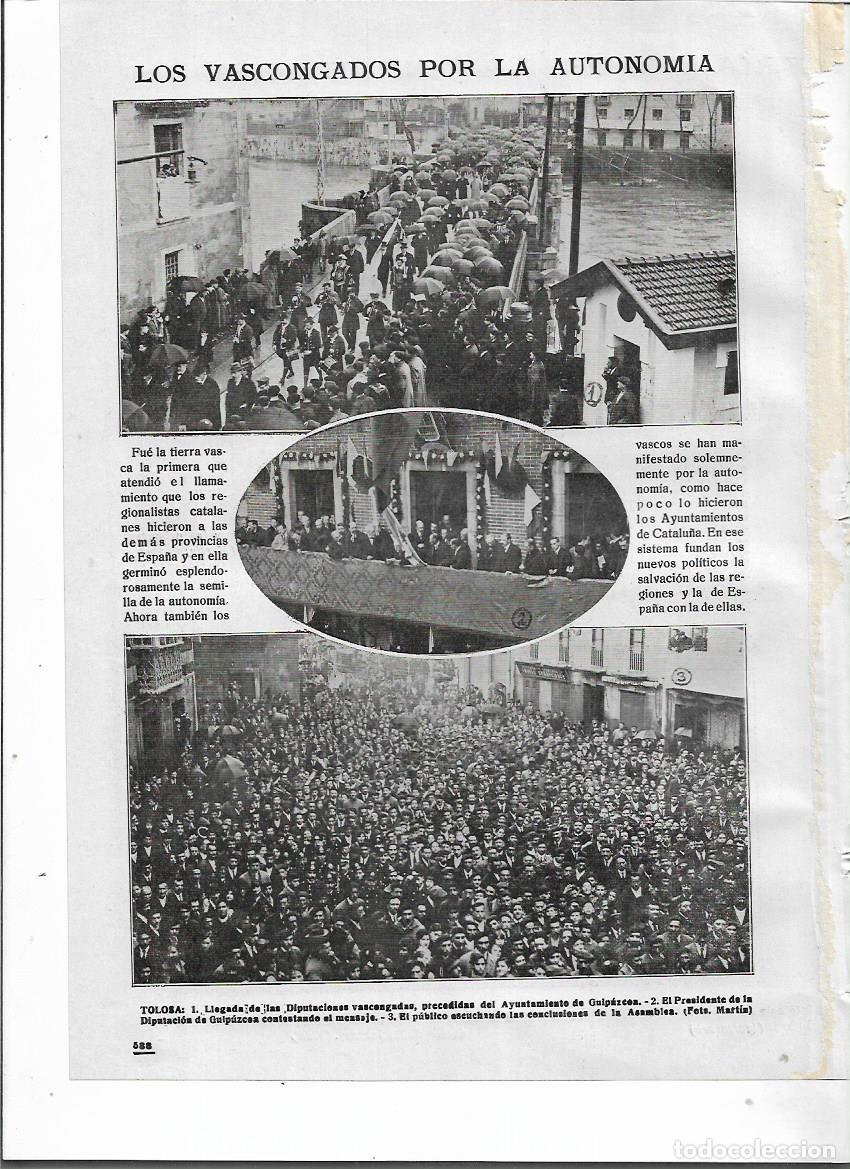 Sammelleidenschaft Papier: A&Ntilde;O 1918 RECORTE PRENSA TOLOSA MANIFESTACION ACTO POR LA AUTONOMIA