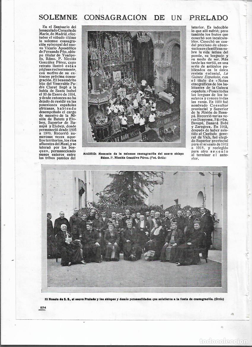 Sammelleidenschaft Papier: A&Ntilde;O 1918 RECORTE PRENSA MADRID CONSAGRACION DEL OBISPO NICOLAS GONZALEZ PEREZ NUNCIO AUTORIDADES