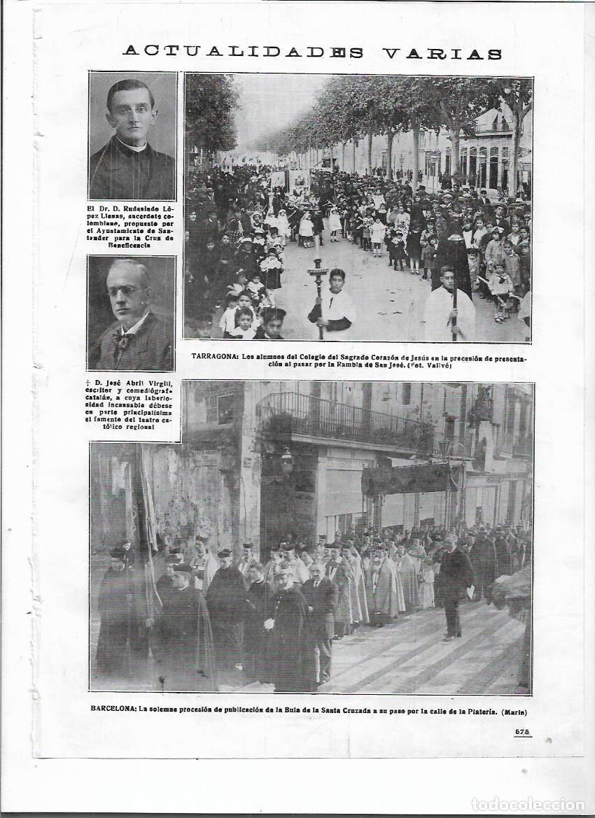 Sammelleidenschaft Papier: 1918 RECORTE PRENSA BARCELONA PROCESION DE LA BULA SANTA CRUZADA A SU PASO POR CALLE PLATERIA