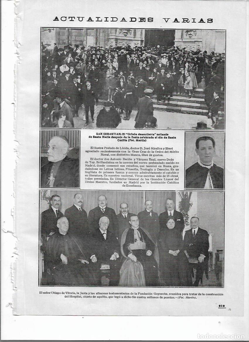 Sammelleidenschaft Papier: A&Ntilde;O 1918 RECORTE PRENSA SAN SEBASTIAN ORFEON DONOSTIARRA FIESTA SANTA CECILIA IGLESIA SANTA MARIA