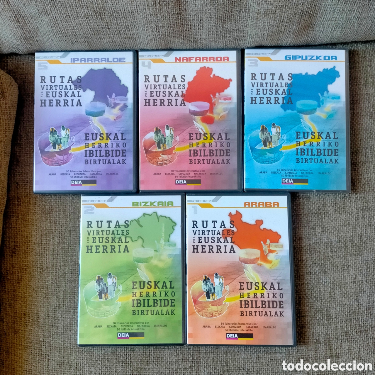 Coleccionismo: Rutas Virtuales Euskal Herria 5 PC CD-ROM Bizkaia Araba Gipuzkoa Nafarroa Iparralde