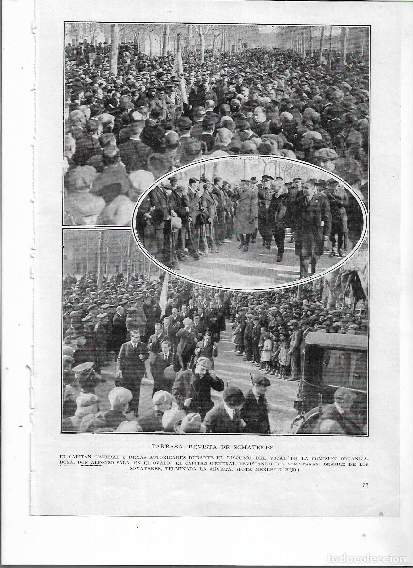 Collecting paper: A&Ntilde;O 1924 RECORTE PRENSA TERRASSA REVISTA SOMATEN SOMATENES DESFILE AUTORIDADES