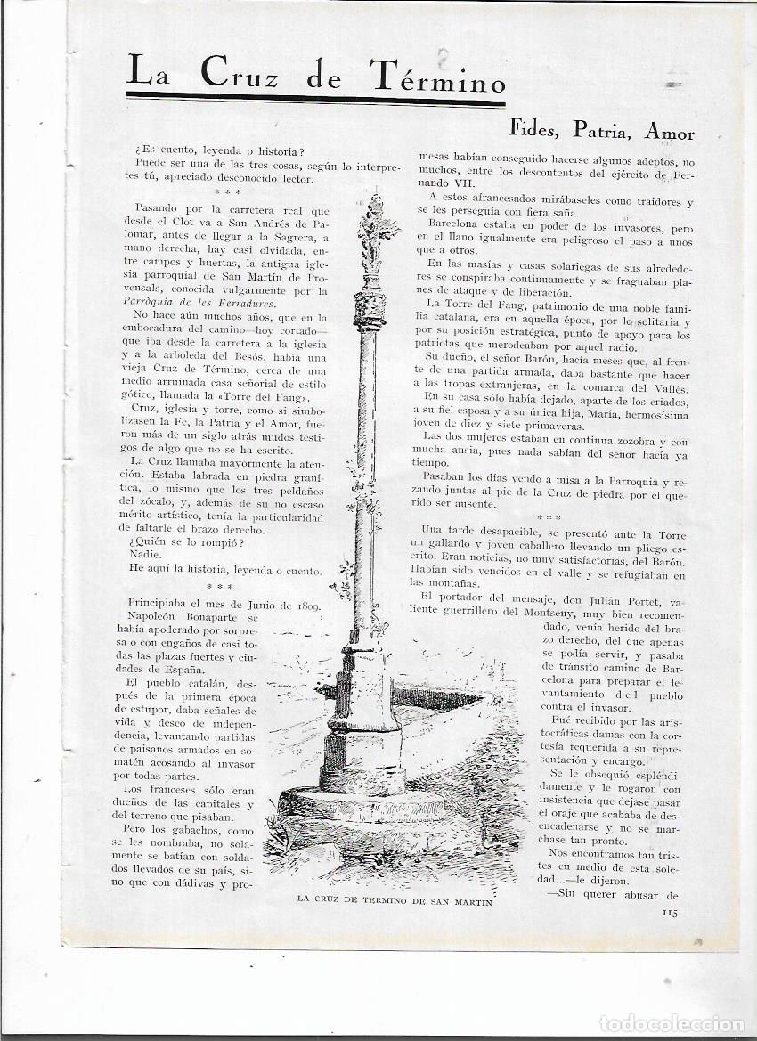 Sammelleidenschaft Papier: A&Ntilde;O 1924 RECORTE PRENSA SANT MARTI DE PROVEN&Ccedil;ALS CRUZ DE TERMINO IGLESIA TORRE DEL FANG AHORCADOS