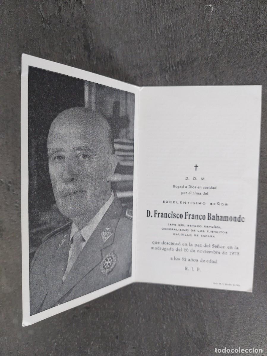 Coleccionismo: Esquela mortuoria - Francisco Franco - 1975 - Ayuntamiento Jativa