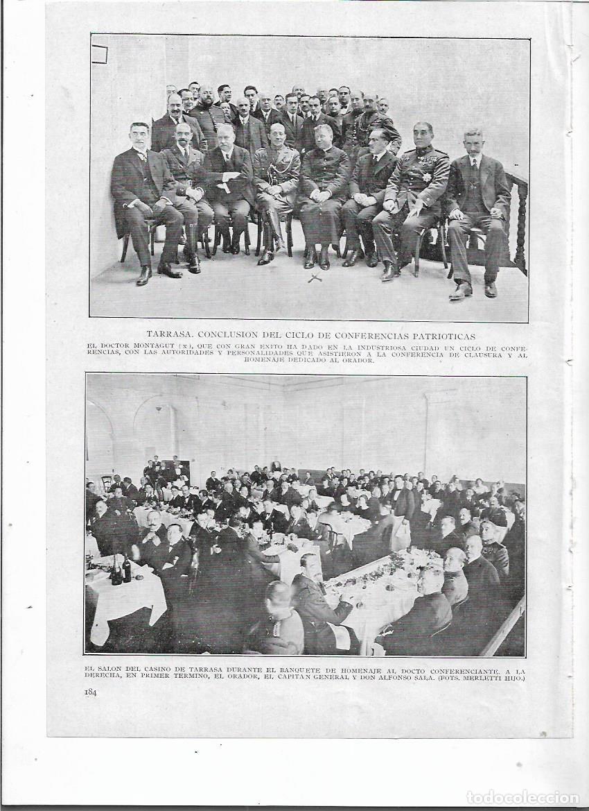 Coleccionismo: A&Ntilde;O 1924 RECORTE PRENSA TERRASSA DOCTOR MONTAGUT CONFERENCIAS PATRIOTICAS BANQUETE HOMENAJE CASINO