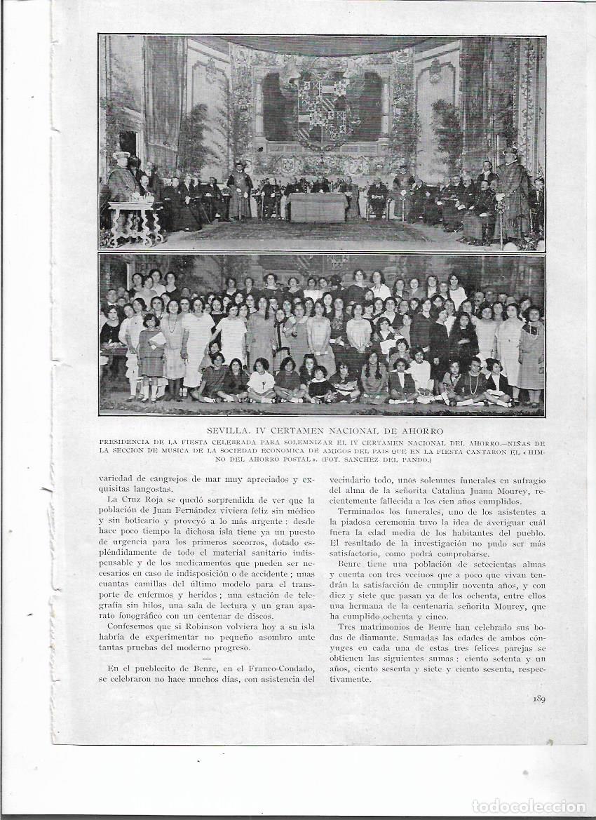 Coleccionismo: A&Ntilde;O 1924 RECORTE PRENSA SEVILLA IV CERTAMEN NACIONAL DE AHORRO NI&Ntilde;AS SECCION MUSICA AMIGOS DEL PAIS