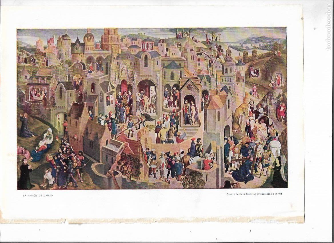 Coleccionismo: A&Ntilde;O 1924 RECORTE PRENSA LAMINA PINTURA REPRODUCCION CUADRO LA PASION DE CRISTO HANS MEMLING