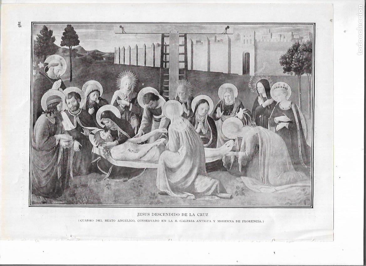 Coleccionismo: A&Ntilde;O 1924 RECORTE PRENSA PINTURA REPRODUCCION CUADRO JESUS DESCENDIENDO DE LA CRUZ BEATO ANGELICO