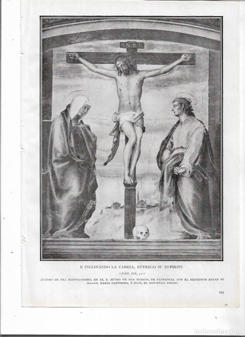 Coleccionismo: A&Ntilde;O 1924 RECORTE PRENSA PINTURA REPRODUCCION CUADRO JESUS EN LA CRUZ FRA BARTOLOMMEO
