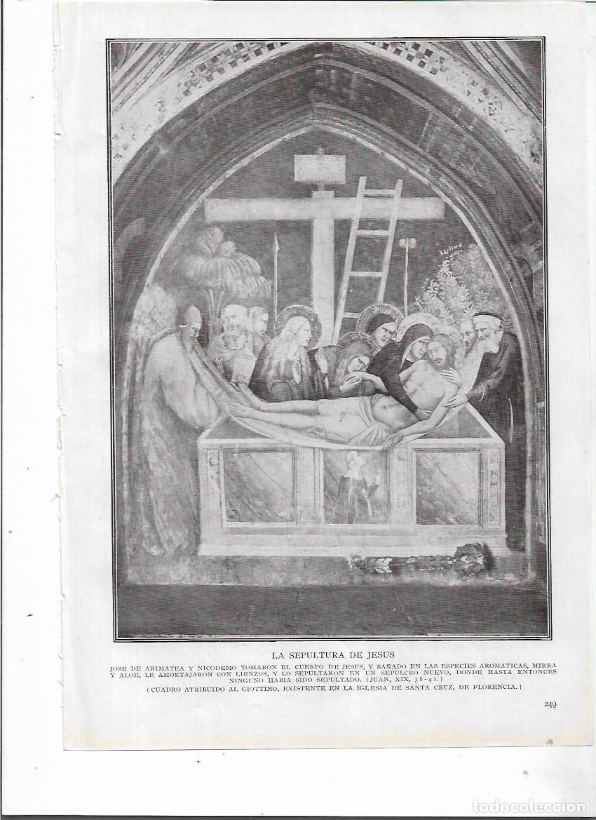 Coleccionismo: A&Ntilde;O 1924 RECORTE PRENSA PINTURA REPRODUCCION CUADRO LA SEPULTURA DE JESUS GIOTTINO