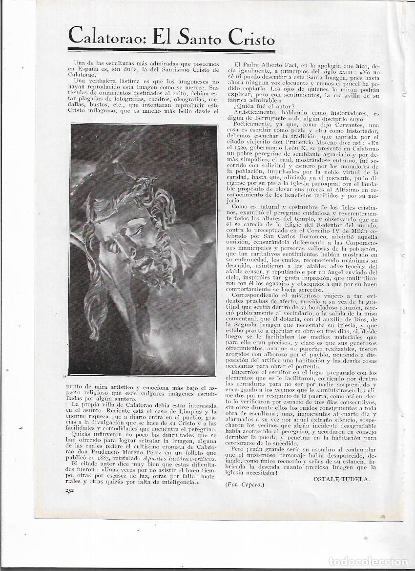 Coleccionismo: A&Ntilde;O 1924 RECORTE PRENSA CALATORAO EL SANTO CRISTO ESCULTURA