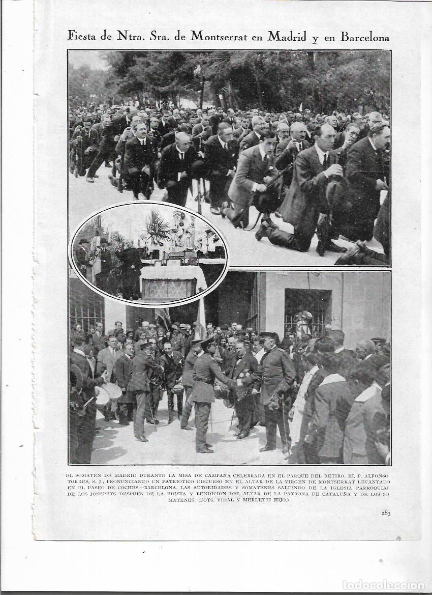Coleccionismo: A&Ntilde;O 1924 RECORTE PRENSA BARCELONA SOMATEN SOMATENES JOSEPETS FIESTA VERGE MONTSERRAT BENDICION ALTAR