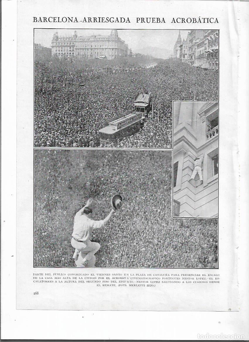 Collezionismo: 1924 RECORTE PRENSA BARCELONA ARRIESGADA PRUEBA ACROBATICA NESTOR LOPEZ ESCALA CASA PLAZA CATALU&Ntilde;A