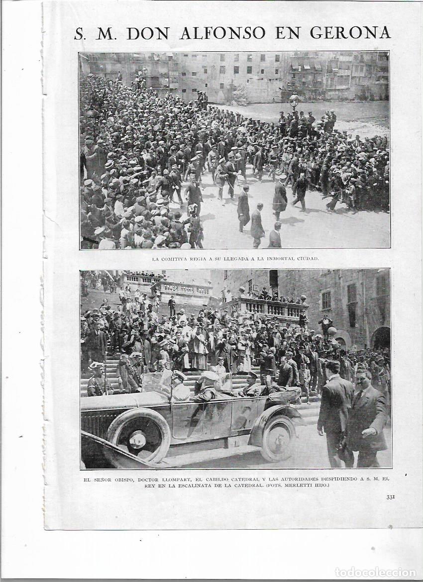 Colecionismo: A&Ntilde;O 1924 RECORTE PRENSA GIRONA VISITA REGIA REY DON ALFONSO AUTORIDADES ESCALINATA CATEDRAL