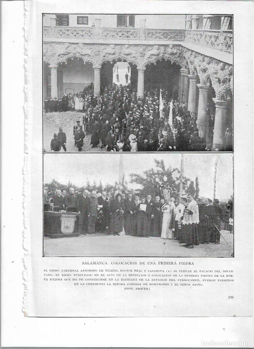 Colecionismo: A&Ntilde;O 1924 RECORTE PRENSA SALAMANCA BARRIADA ESTACION FERROCARRIL BENDICION PRIMERA PIEDRA IGLESIA
