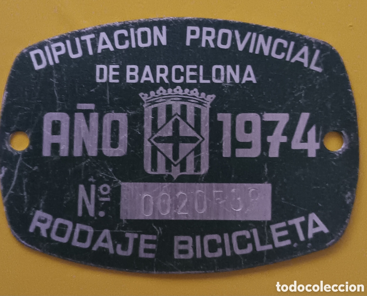 Coleccionismo: Antigua Matr&iacute;cula de Bicicleta