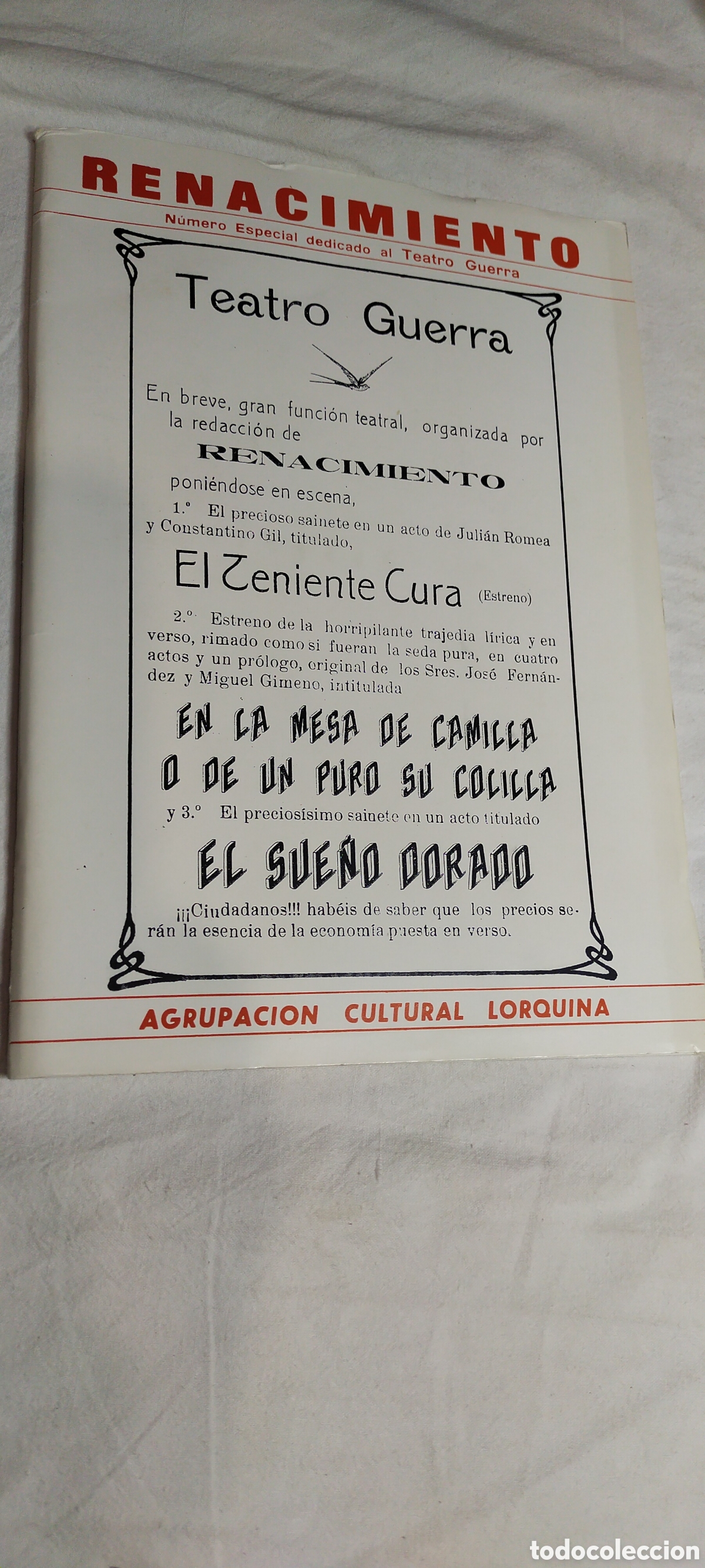 Coleccionismo: Renacimiento n&uacute;mero especial dedicado al teatro guerra. Lorca
