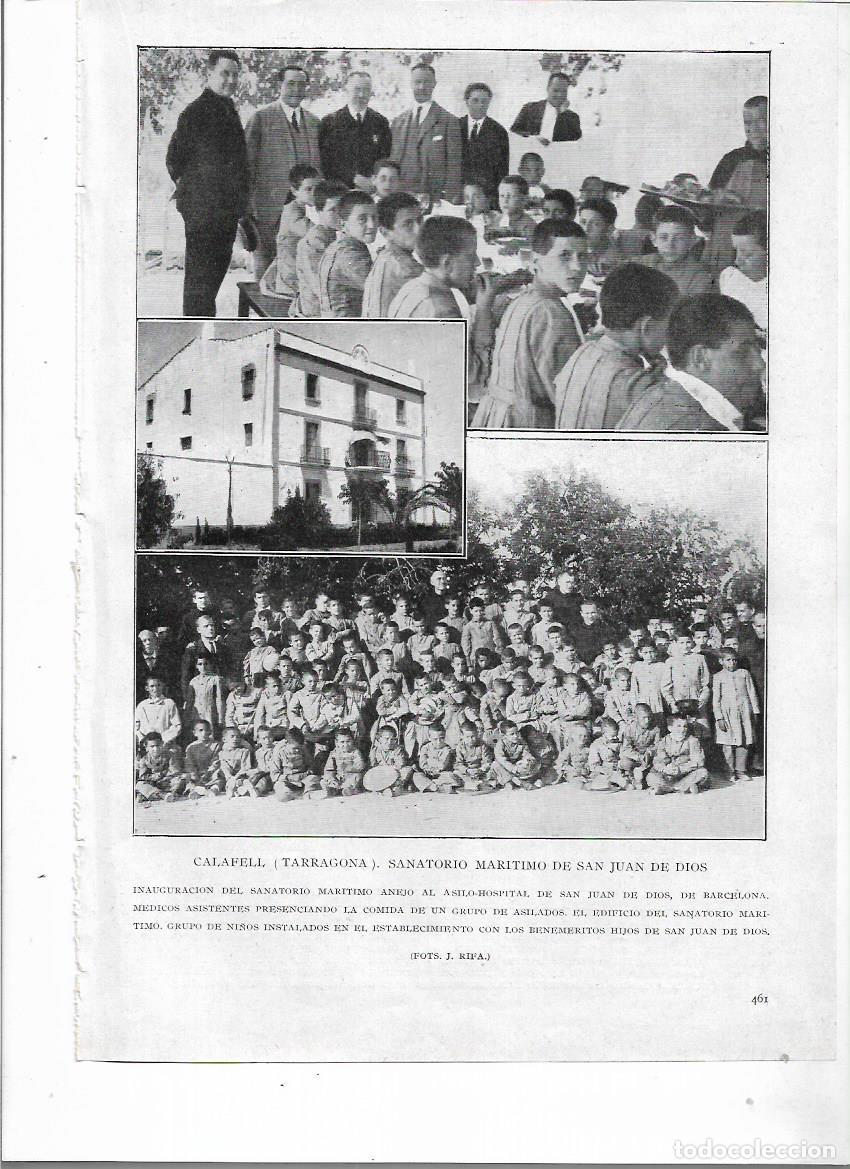 Collecting paper: A&Ntilde;O 1924 RECORTE PRENSA CALAFELL TARRAGONA INAUGURACION SANATORIO MARITIMO SANT JOAN DE DEU HOSPITAL