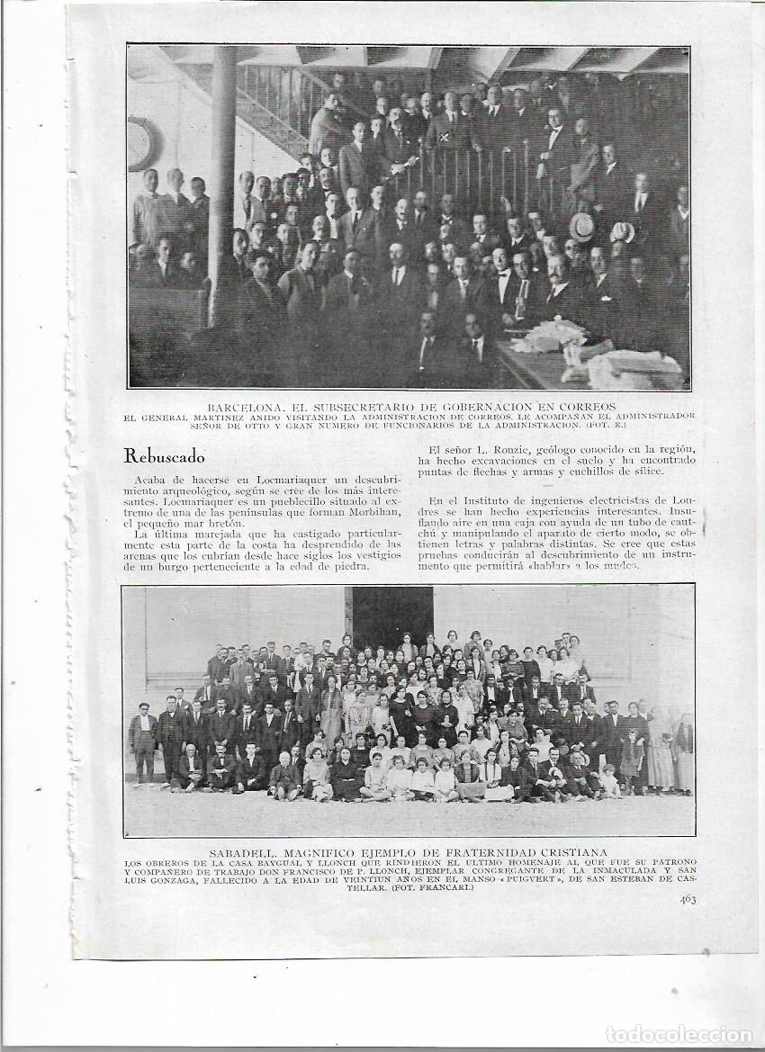 Colecionismo: A&Ntilde;O 1924 RECORTE PRENSA SABADELL OBREROS CASA BAYGUAL LLONCH HOMENAJE FRANCISCO LLONCH