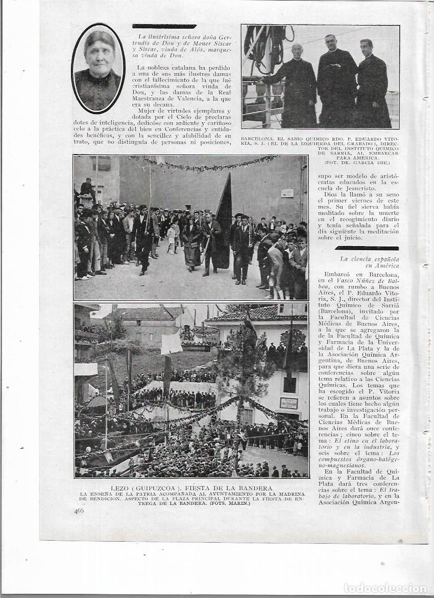 Colecionismo: A&Ntilde;O 1924 RECORTE PRENSA LEZO GUIPUZCOA FIESTA DE LA BANDERA AYUNTAMIENTO PLAZA PRINCIPAL