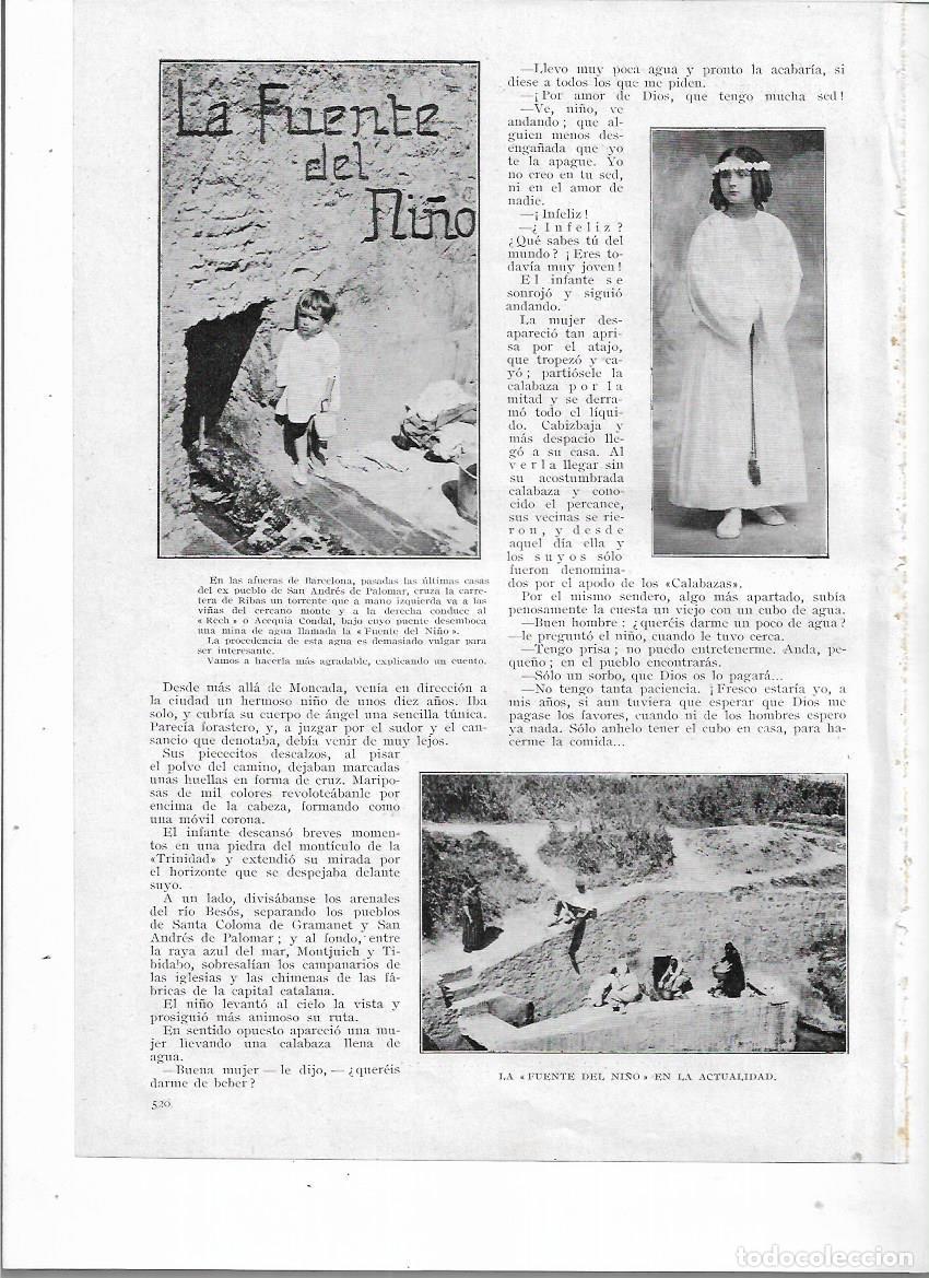 Colecionismo: A&Ntilde;O 1924 RECORTE PRENSA BARCELONA FUENTE DEL NI&Ntilde;O ACEQUIA CONDAL CAN DRAGO CASA DEL DRAGON