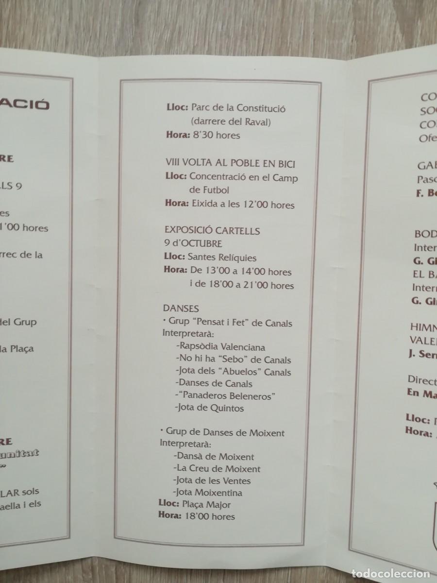 Coleccionismo: PROGRAMACI&Oacute; DACTES 9 DOCTUBRE MOIXENT (VAL&Egrave;NCIA) - ANY 1996. - Foto 4