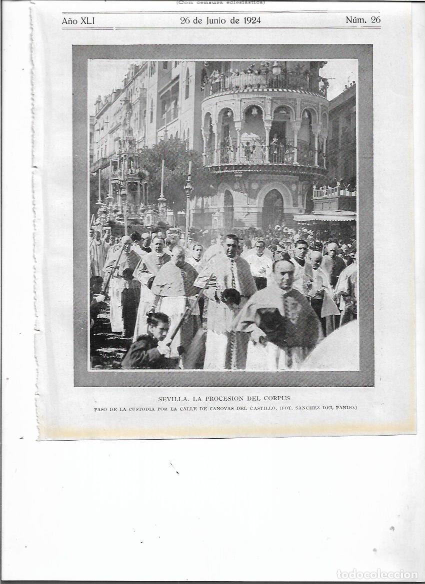 Colecionismo: A&Ntilde;O 1924 RECORTE PRENSA SEVILLA PROCESION DEL CORPUS PASO CUSTODIA CALLE DE CANOVAS DEL CASTILLO